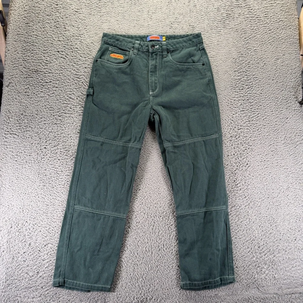 Empyre Pant Mens 32x29 Green Cotton Carpenter Straight Relaxed Workwear Utility